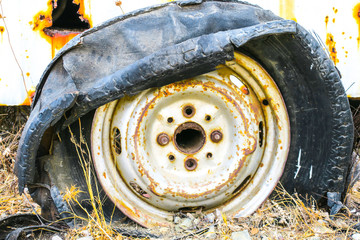 Old car wheel