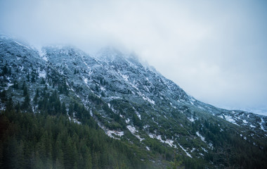 Low clouds over mountain