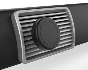 Blank Magnetic Car Air Vent Cell Phone Holder Car Mount Mobile Holder. 3d render illustration.