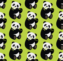 Seamless panda bear pattern. Vector illustration. - Vector