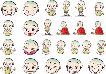 cartoon Little monk vector