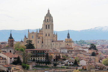 Fototapeta premium View to the center of Segovia, Spain