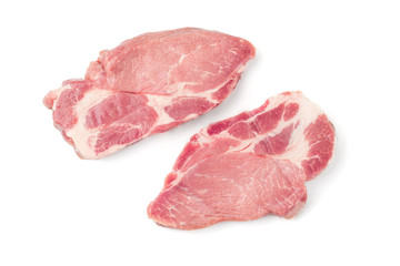 Fresh raw beef steak isolated on white background