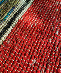 Obraz premium Wycieraczka. Dywan vintage. Dywan samodziałowy. Praca ręczna.