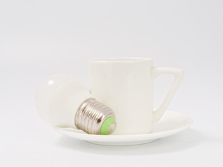 led lamps with cap on a white background