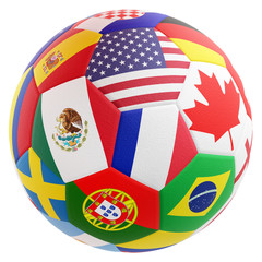 Obraz premium soccer ball Mexico USA Canada flags design 3d-illustration