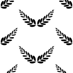 Branches of olives, symbol of victory, vector illustration, flat. Seamless pattern.