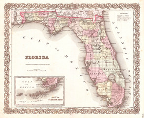 1855, Colton Map of Florida