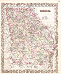 1855, Colton Map of Georgia