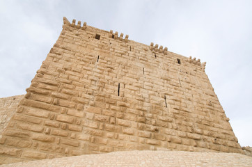 Tower of a fortress Shoubak (Montreal ) with Arabic inscription, Jordan