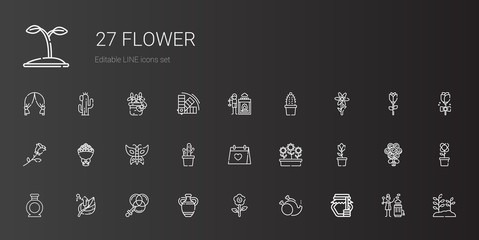 flower icons set