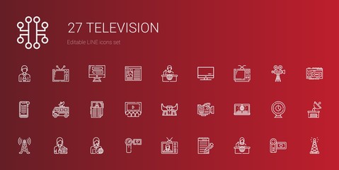 television icons set