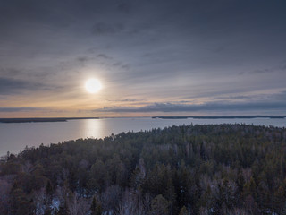 Aerial winter photos from Ruissalo Kuuvannokka. Photographed in January 2019.