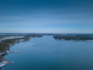 Fototapeta premium Aerial winter photos from Ruissalo Kuuvannokka. Photographed in January 2019.