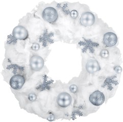 Christmas decorative wreath on white background