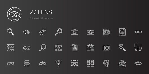 lens icons set