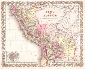 1855, Colton Map of Peru and Bolivia