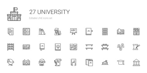 university icons set