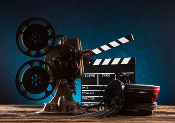 Old style movie projector, close-up.
