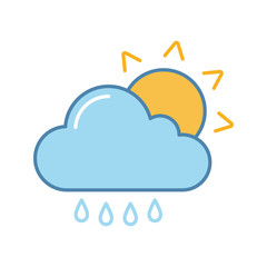 Rain with sun color icon