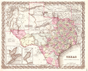 1855, Colton Map of Texas