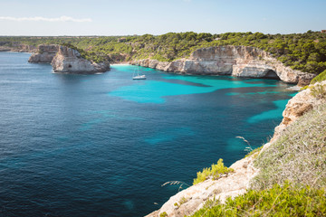 Calo des Moro beach view on Mallorca island, Spain