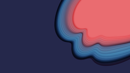 Vector 3D abstract background with paper cut shape. Colorful carving art. Paper craft Antelope canyon landscape with gradient colors. Minimalistic design for business presentations, flyers.