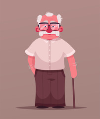 Happy grandpa. Vector cartoon illustration. Grandparents day
