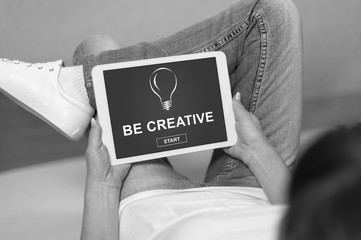 Be creative concept on a tablet