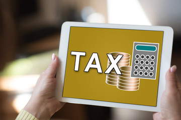 Tax concept on a tablet