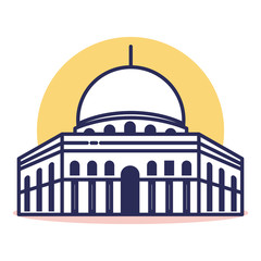 Al Aqsa Icon - Travel and Destination with Outline Style