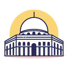 Obraz premium Al Aqsa Icon - Travel and Destination with Outline Style