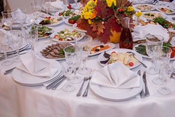 the food on the table in the restaurant is delicious and drinks