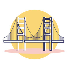 Golden Gate Icon - Travel and Destination with Outline Style