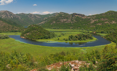 Skadar lake and Crnojevica river in Montenegro