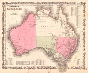 1862, Johnson Map of Australia