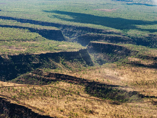 Naklejka premium River Zambezi in Canyon seen from the heli, Zambia, Zimbabwe