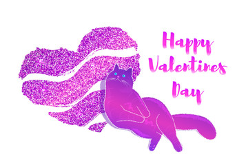 Dreamy valentines cat