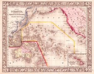 1864, Mitchell Map of Australia and Polynesia