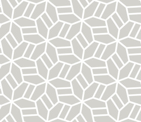 Abstract simple geometric vector seamless pattern with white line texture on grey background. Light gray modern wallpaper, bright tile backdrop, monochrome graphic element