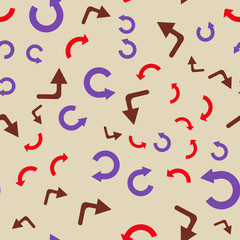 Different arrows. Colorful pattern with different shapes objects