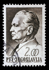 Stamp printed in Yugoslavia, is depicted Josip Broz Tito, circa 1968
