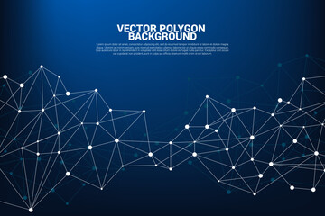 Network Connecting dot polygon background. Concept of Network Business, technology, Data and chemical. Dot connect line abstract background represent futuristic network and data transformation