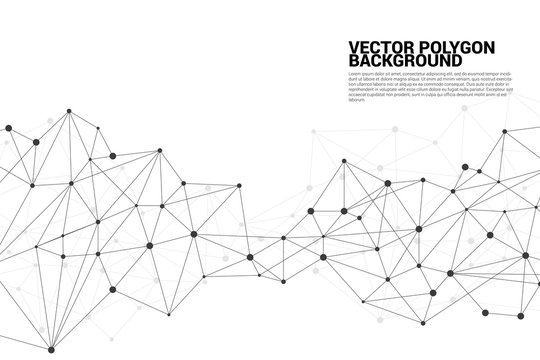 Network Connecting dot polygon background. Concept of Network Business, technology, Data and chemical. Dot connect line abstract background represent futuristic network and data transformation