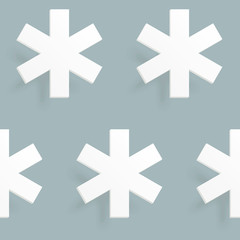 Winter seamless pattern, color. Seamless pattern with snowflakes. Vector illustration that simulates the cut out paper style. 