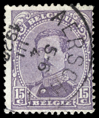 Stamp printed in Belgium shows image of King Albert I, circa 1919