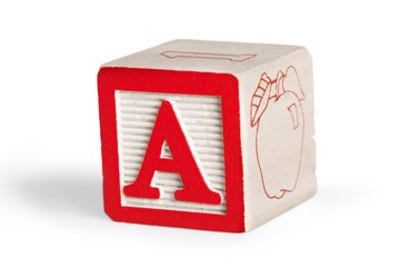 ABC Block with Letter A Isolated