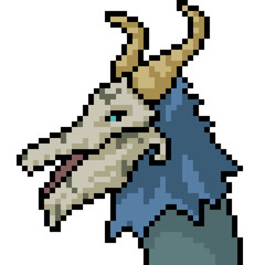 vector pixel art monster head