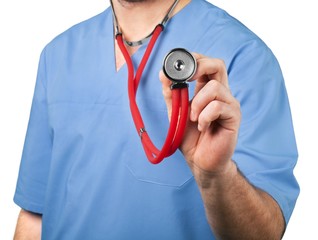 Nurse Using a Stethoscope
