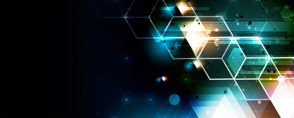 Obraz premium Abstract hexagon background. Technology poligonal design. Digital futuristic minimalism